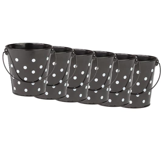 Teacher Created Resources Black Polka Dots Buckets, 6ct.